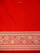 Red Sona Roopa Meenakari Jaal Katan Silk Handloom Banarasi Saree - Sacred Weaves