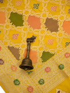 Yellow Rangkat Jaal Katan Silk Handloom Banarasi Saree - Sacred Weaves