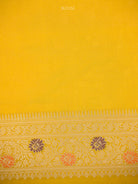 Yellow Rangkat Jaal Katan Silk Handloom Banarasi Saree - Sacred Weaves