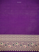 Dark Purple Rangkat Jaal Katan Silk Handloom Banarasi Saree - Sacred Weaves