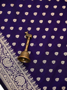 Purple Zari Booti Uppada Katan Silk Handloom Banarasi Saree - Sacred Weaves