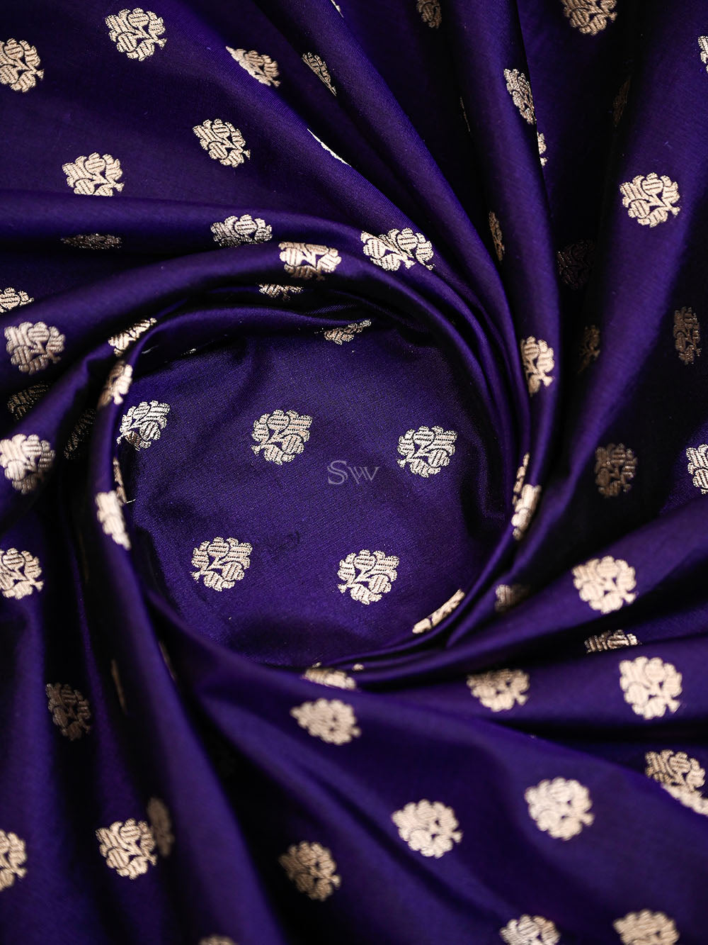 Purple Zari Booti Uppada Katan Silk Handloom Banarasi Saree - Sacred Weaves
