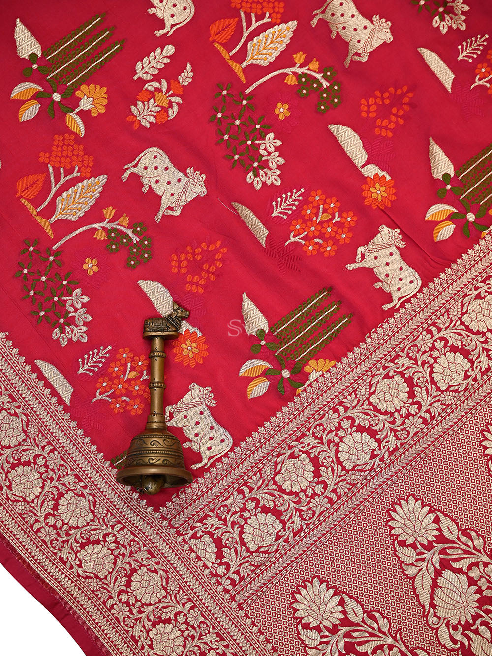 Dark Pink Pichwai Meenakari Katan Silk Handloom Banarasi Saree - Sacred Weaves