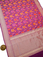 Magenta Jaal Rangkat Katan Silk Handloom Banarasi Saree - Sacred Weaves
