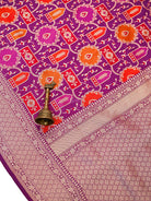 Magenta Jaal Rangkat Katan Silk Handloom Banarasi Saree - Sacred Weaves