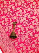 Pink Orange Shikargah Brocade Katan Silk Handloom Banarasi Saree - Sacred Weaves