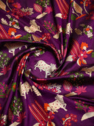 Wine Pichwai Meenakari Katan Silk Handloom Banarasi Saree - Sacred Weaves
