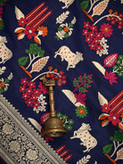Blue Pichwai Meenakari Katan Silk Handloom Banarasi Saree - Sacred Weaves