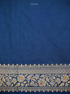 Midnight Blue Shikargah Meenakari Katan Silk Handloom Banarasi Saree - Sacred Weaves