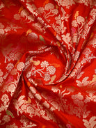 Red Shikargah Meenakari Katan Silk Handloom Banarasi Saree - Sacred Weaves