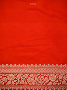 Red Shikargah Meenakari Katan Silk Handloom Banarasi Saree - Sacred Weaves