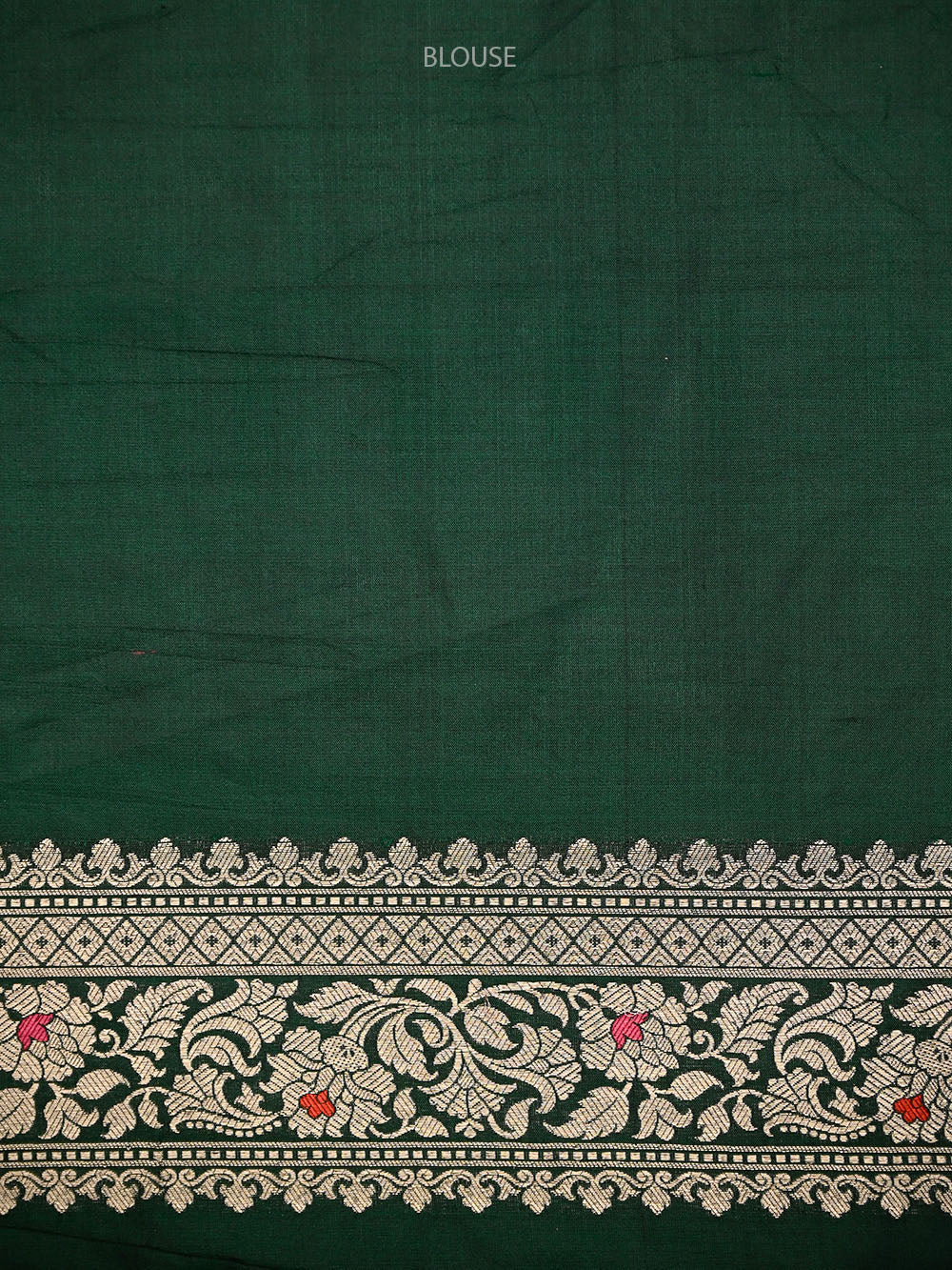 Bottle Green Shikargah Meenakari Katan Silk Handloom Banarasi Saree - Sacred Weaves