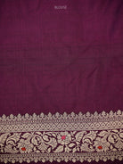Wine Shikargah Meenakari Katan Silk Handloom Banarasi Saree - Sacred Weaves
