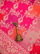 Dark Pink Rangkat Katan Silk Handloom Banarasi Saree - Sacred Weaves
