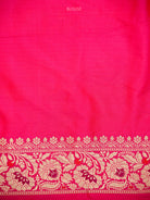 Dark Pink Rangkat Katan Silk Handloom Banarasi Saree - Sacred Weaves