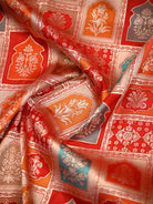 Red Brocade Rangkat Katan Silk Handloom Banarasi Saree - Sacred Weaves