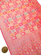 Dark Pink Brocade Rangkat Katan Silk Handloom Banarasi Saree - Sacred Weaves