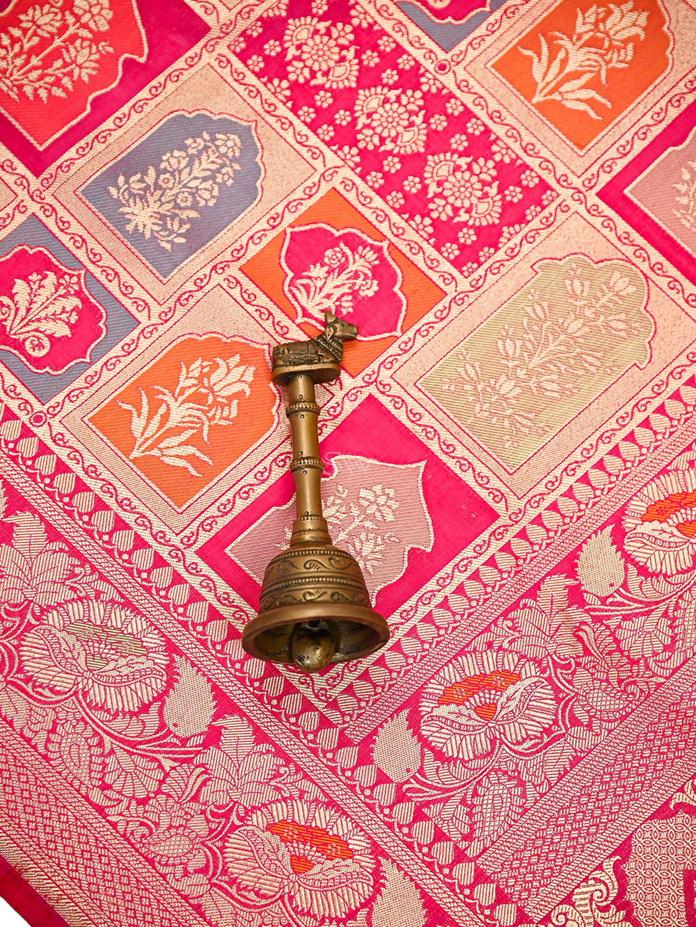 Dark Pink Brocade Rangkat Katan Silk Handloom Banarasi Saree - Sacred Weaves