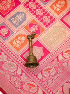 Dark Pink Brocade Rangkat Katan Silk Handloom Banarasi Saree - Sacred Weaves