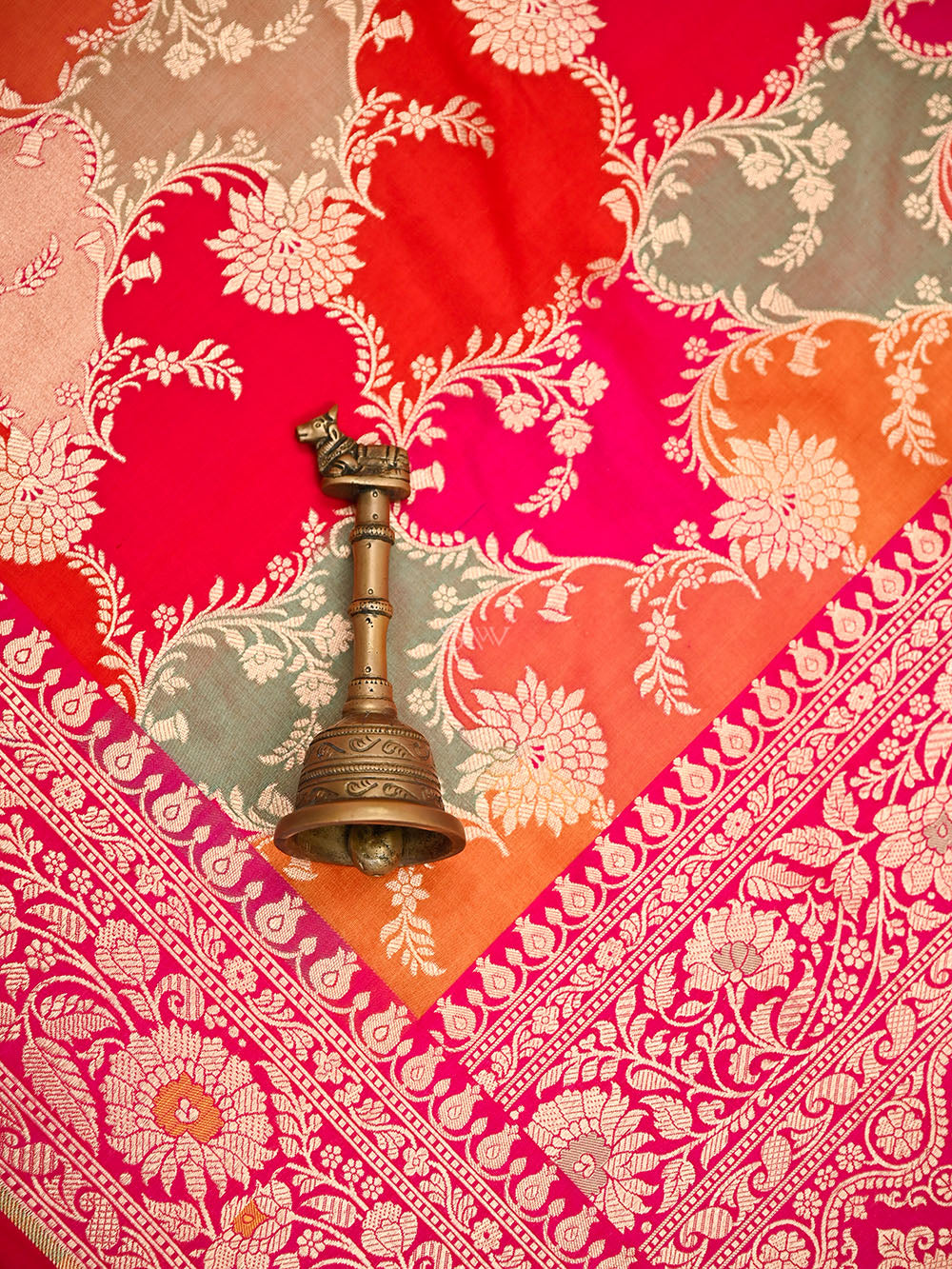 Dark Pink Rangkat Jaal Katan Silk Handloom Banarasi Saree - Sacred Weaves