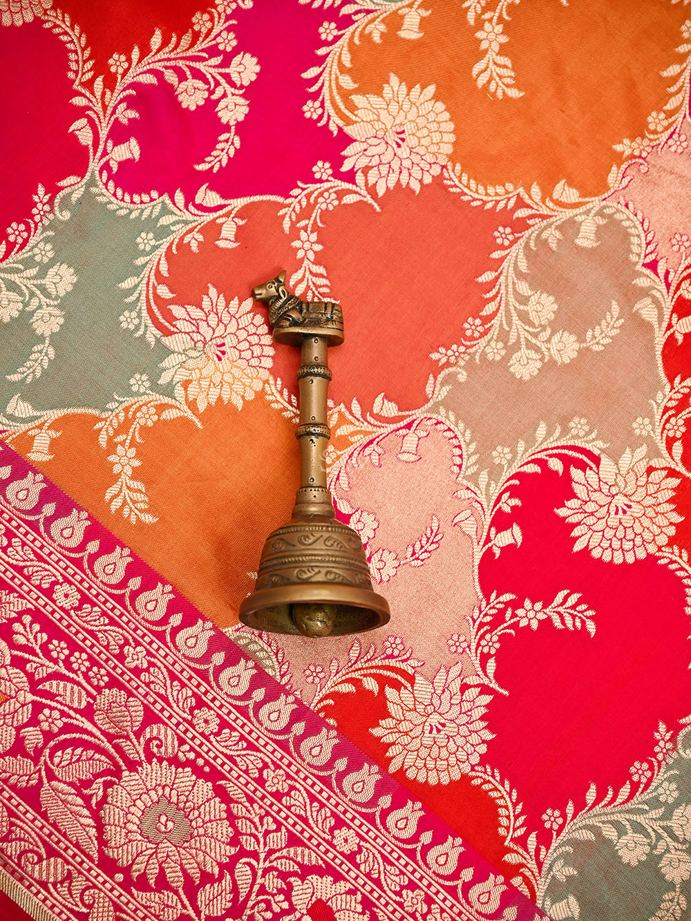 Dark Pink Rangkat Jaal Katan Silk Handloom Banarasi Saree - Sacred Weaves