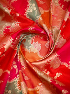 Dark Pink Rangkat Jaal Katan Silk Handloom Banarasi Saree - Sacred Weaves