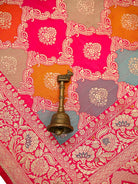 Dark Pink Jaal Rangkat Katan Silk Handloom Banarasi Saree - Sacred Weaves