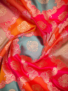 Dark Pink Jaal Rangkat Katan Silk Handloom Banarasi Saree - Sacred Weaves