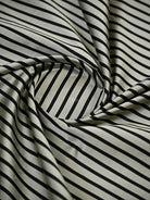 Grey Black Stripe Satin Silk Handloom Banarasi Saree - Sacred Weaves