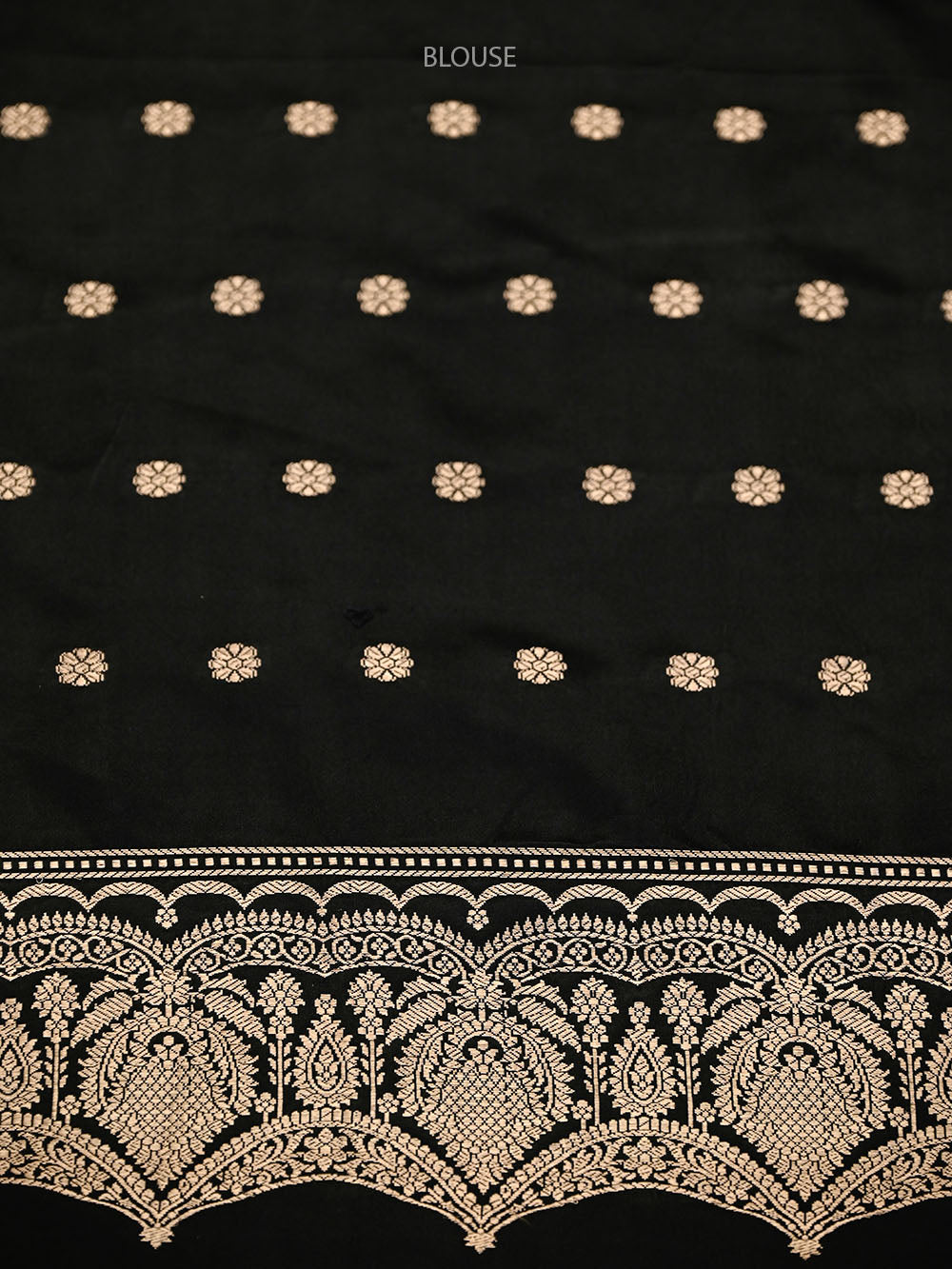 Grey Black Stripe Satin Silk Handloom Banarasi Saree - Sacred Weaves