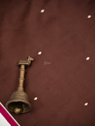 Brown Sona Roopa Booti Satin Silk Handloom Banarasi Saree - Sacred Weaves