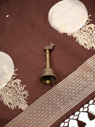 Brown Sona Roopa Booti Satin Silk Handloom Banarasi Saree - Sacred Weaves
