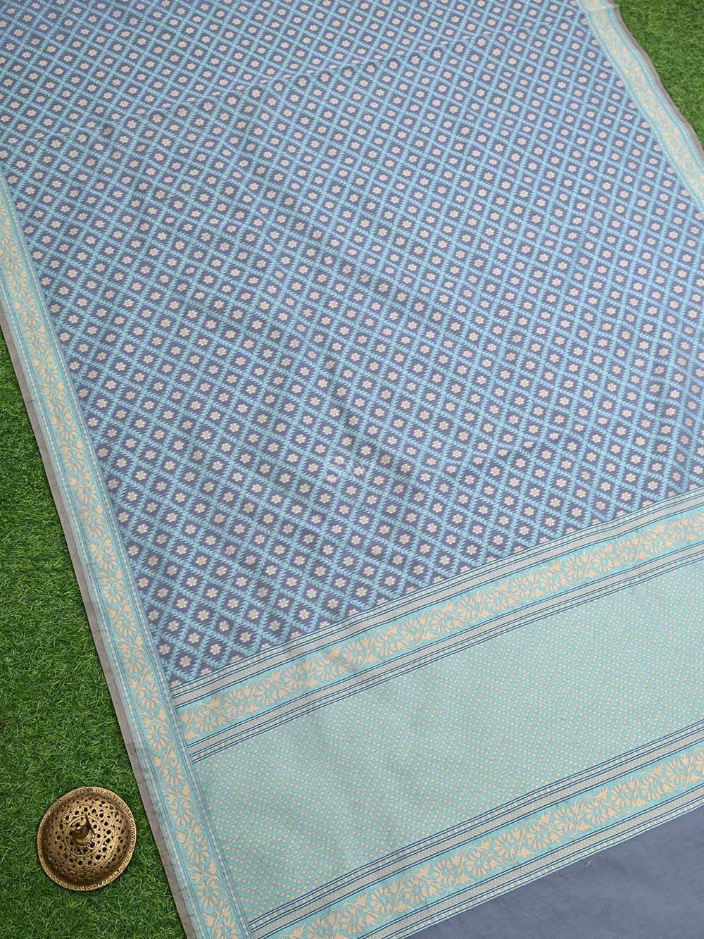 Dusty Violet Cotton Silk Handloom Banarasi Saree - Sacred Weaves