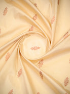 Beige Maroon Floral Boota Katan Silk Handloom Banarasi Saree - Sacred Weaves
