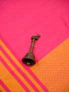 Dark Pink Plain Katan Silk Handloom Banarasi Saree - Sacred Weaves