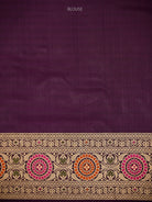 Dark Purple Konia Meenakari Katan Silk Handloom Banarasi Saree - Sacred Weaves