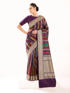 Purple Sona Roopa Meenakari Katan Silk Handloom Banarasi Saree -Sacred Weaves