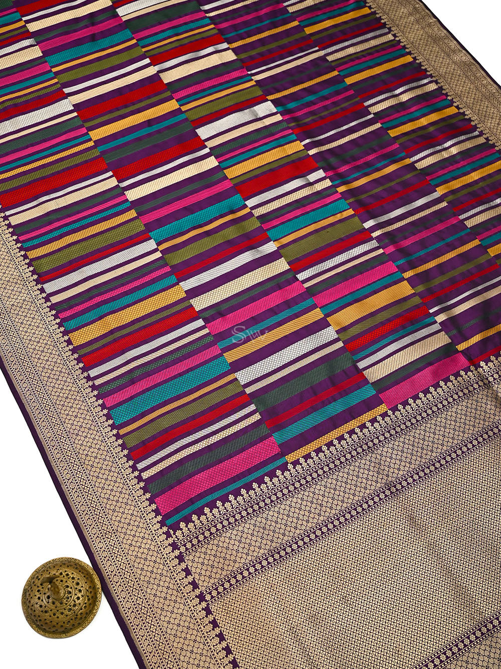 Purple Sona Roopa Meenakari Katan Silk Handloom Banarasi Saree -Sacred Weaves
