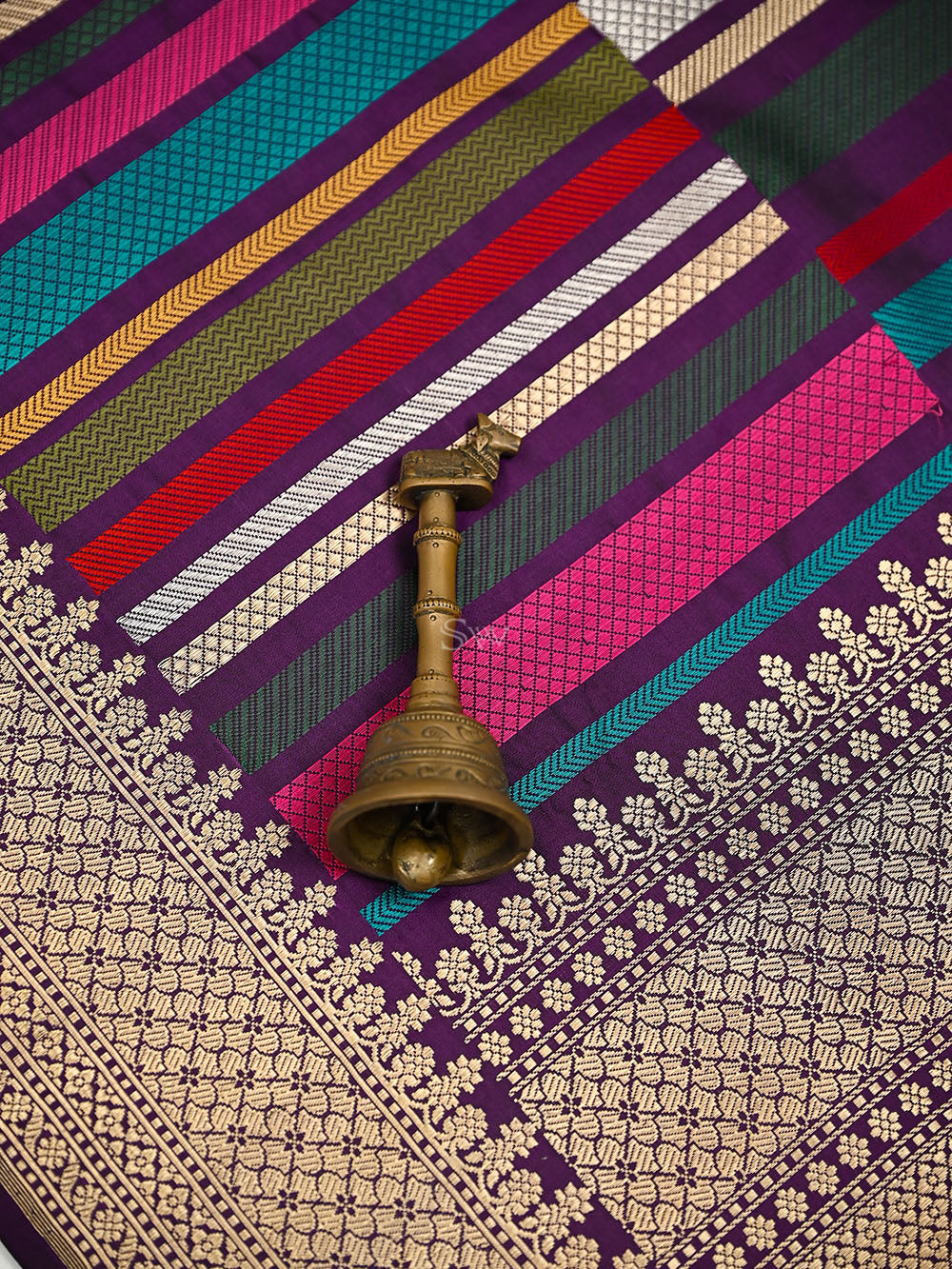 Purple Sona Roopa Meenakari Katan Silk Handloom Banarasi Saree -Sacred Weaves