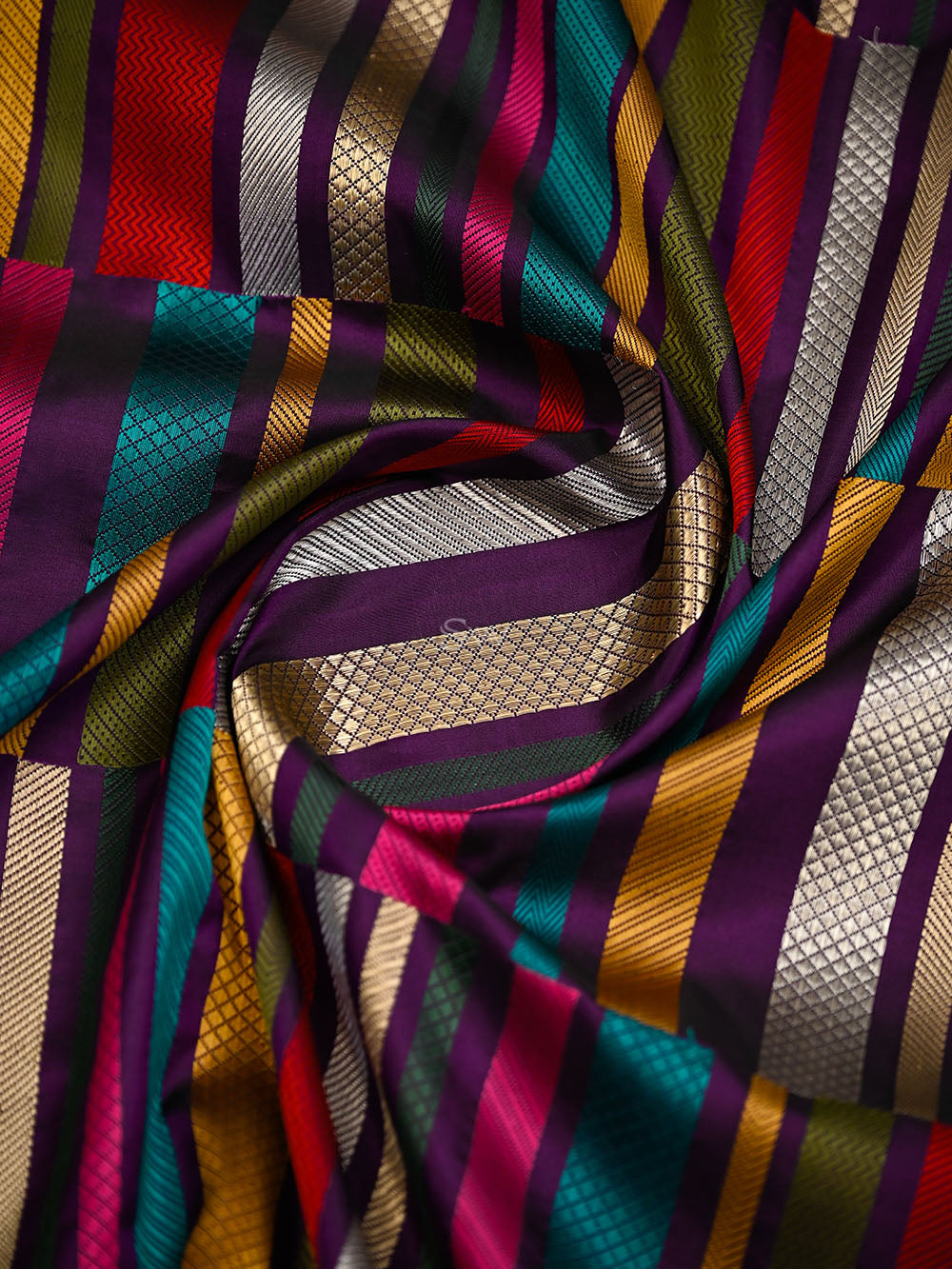 Purple Sona Roopa Meenakari Katan Silk Handloom Banarasi Saree -Sacred Weaves