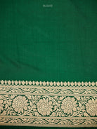 Bottle Green Floral Jaal Uppada Katan Silk Handloom Banarasi Saree - Sacred Weaves