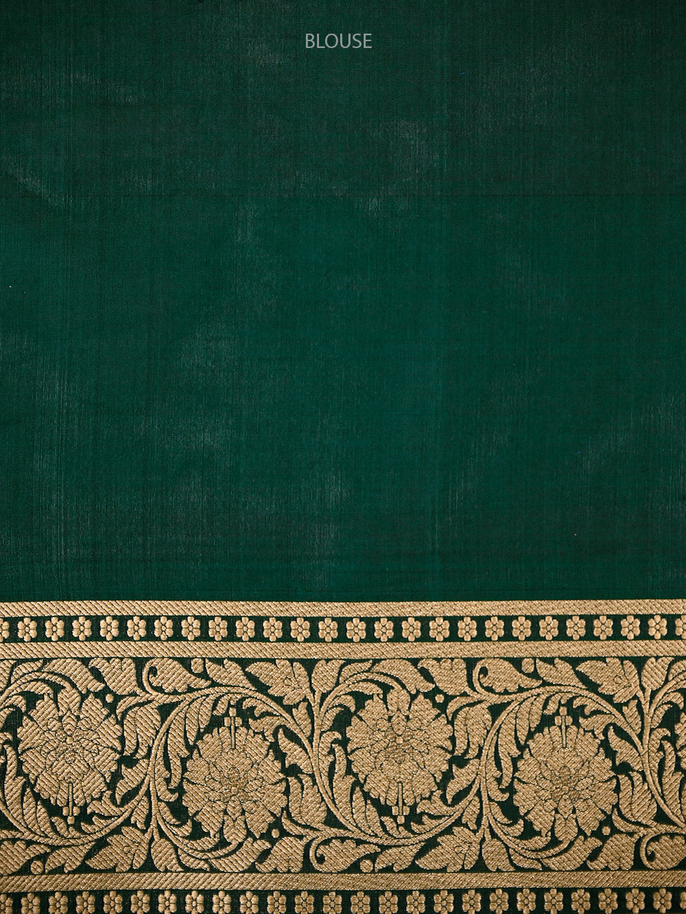 Bottle Green Floral Zari Jaal Uppada Katan Silk Handloom Banarasi Saree - Sacred Weaves