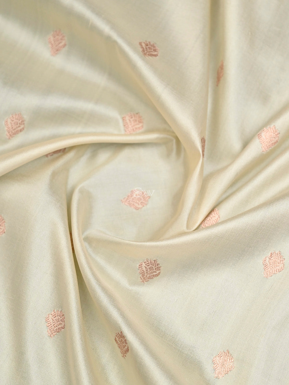 Beige Katan Silk Handloom Banarasi Saree - Sacred Weaves