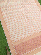 Cream Mustard Cotton Silk Handloom Banarasi Saree - Sacred Weaves