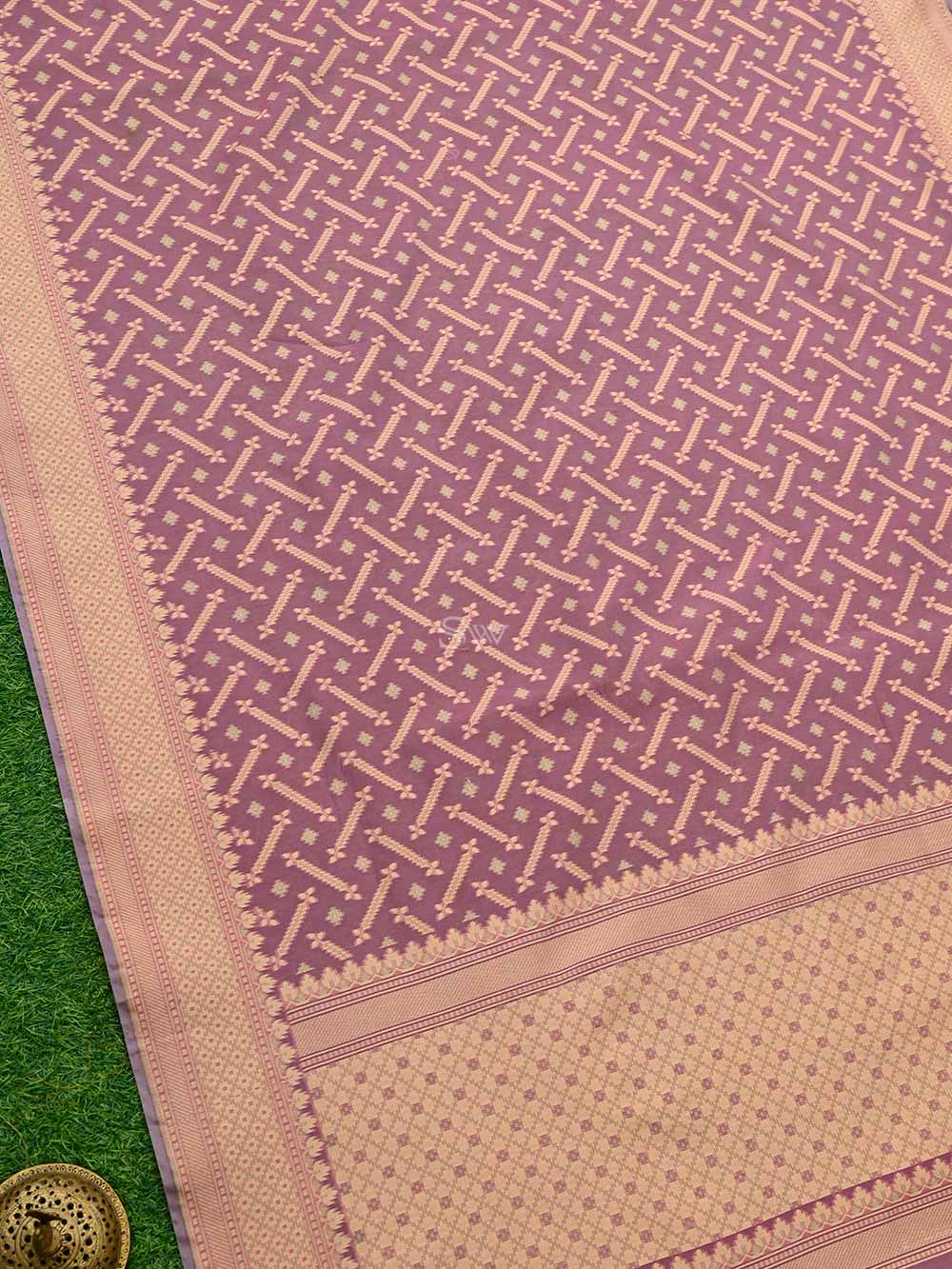 Pink Booti Cotton Silk Handloom Banarasi Saree - Sacred Weaves