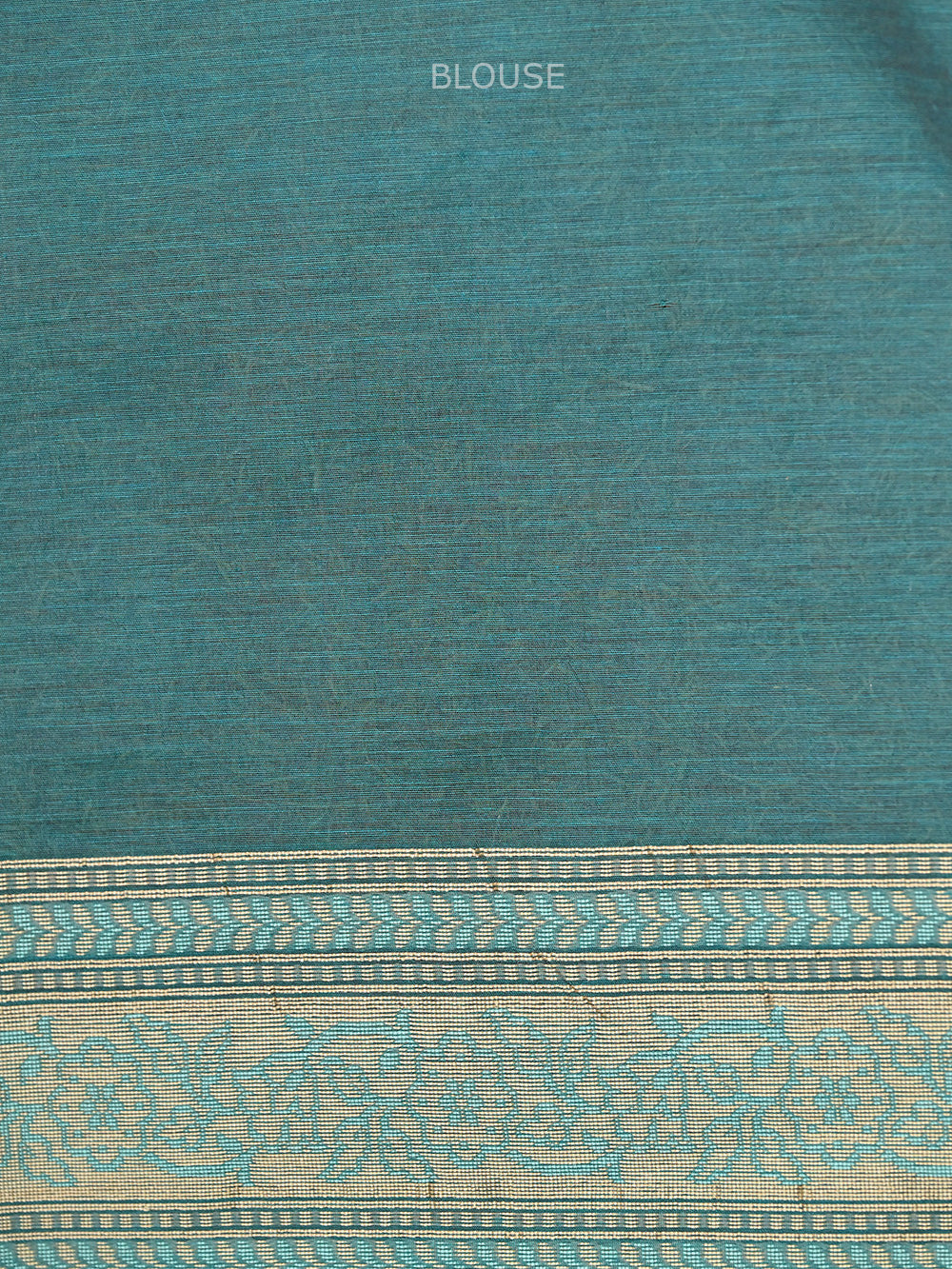 Teal Green Stripe Cotton Silk Handloom Banarasi Saree -  Sacred Weaves