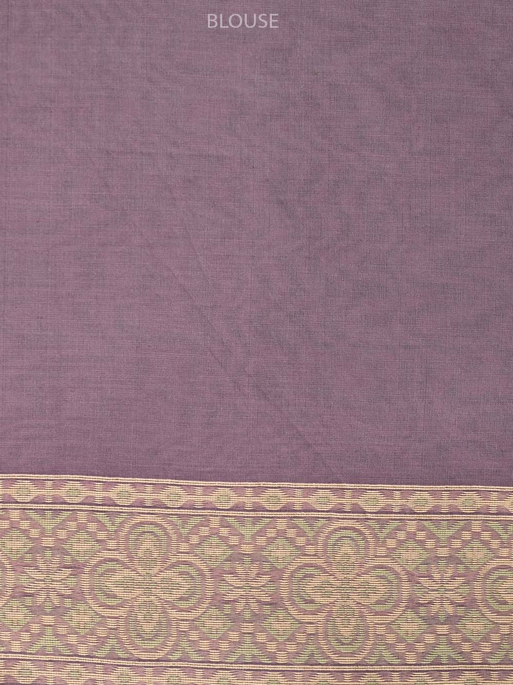 Light Mauve Stripe Cotton Silk Handloom Banarasi Saree - Sacred Weaves