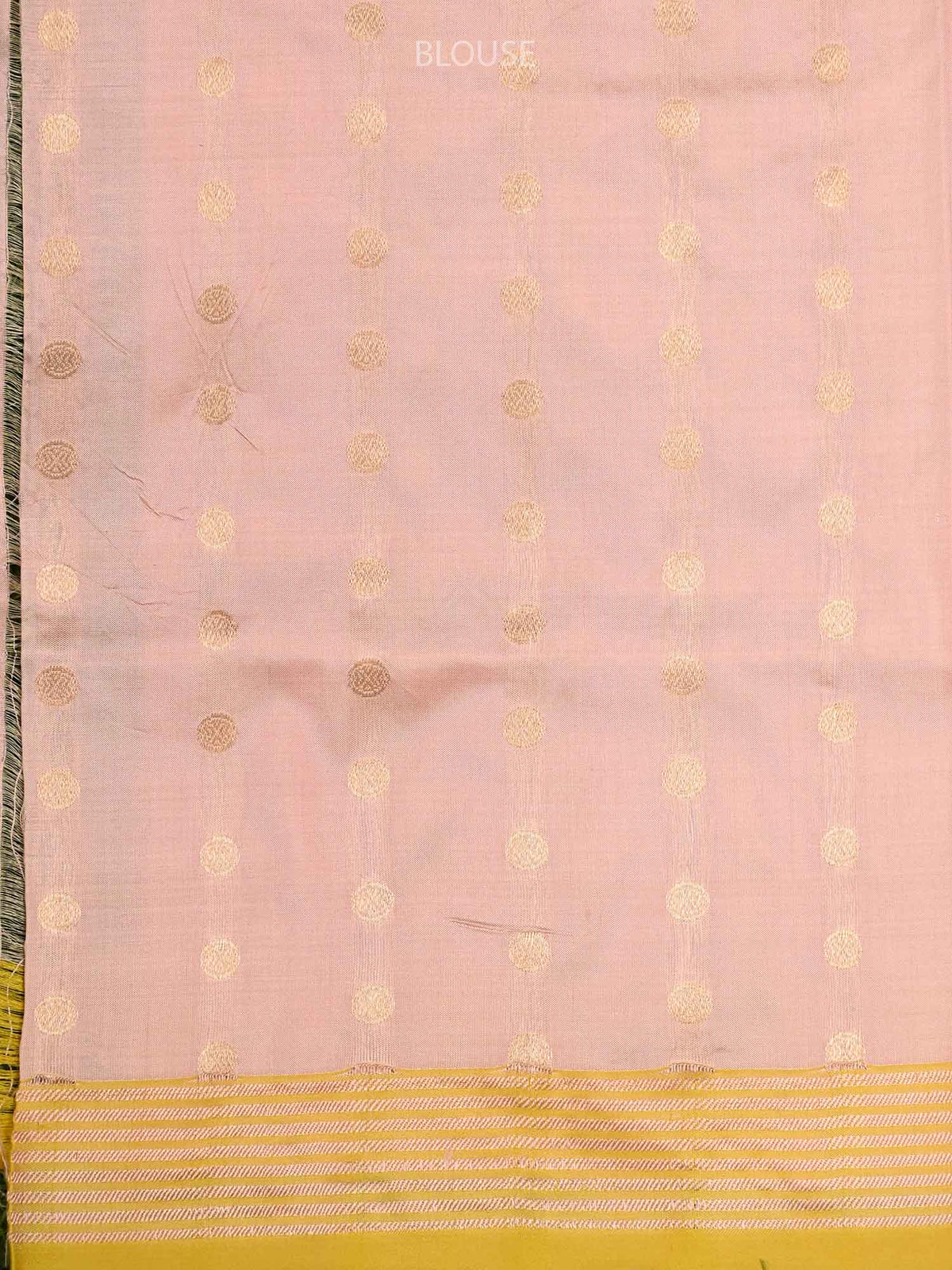 Pastel Pink Stripe Katan Silk Handloom Banarasi Saree - Sacred Weaves
