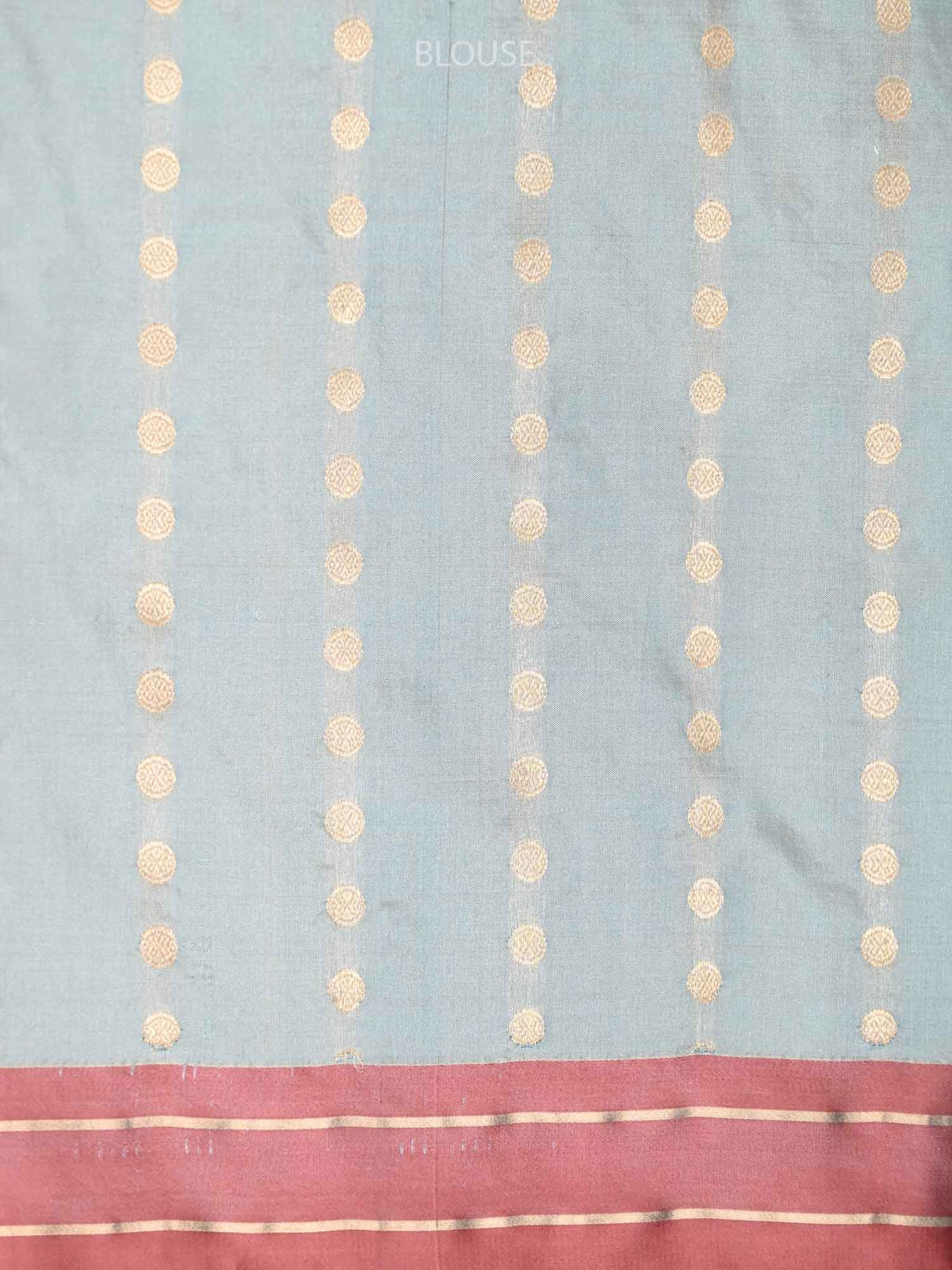 Mint Blue Stripe Katan Silk Handloom Banarasi Saree - Sacred Weaves