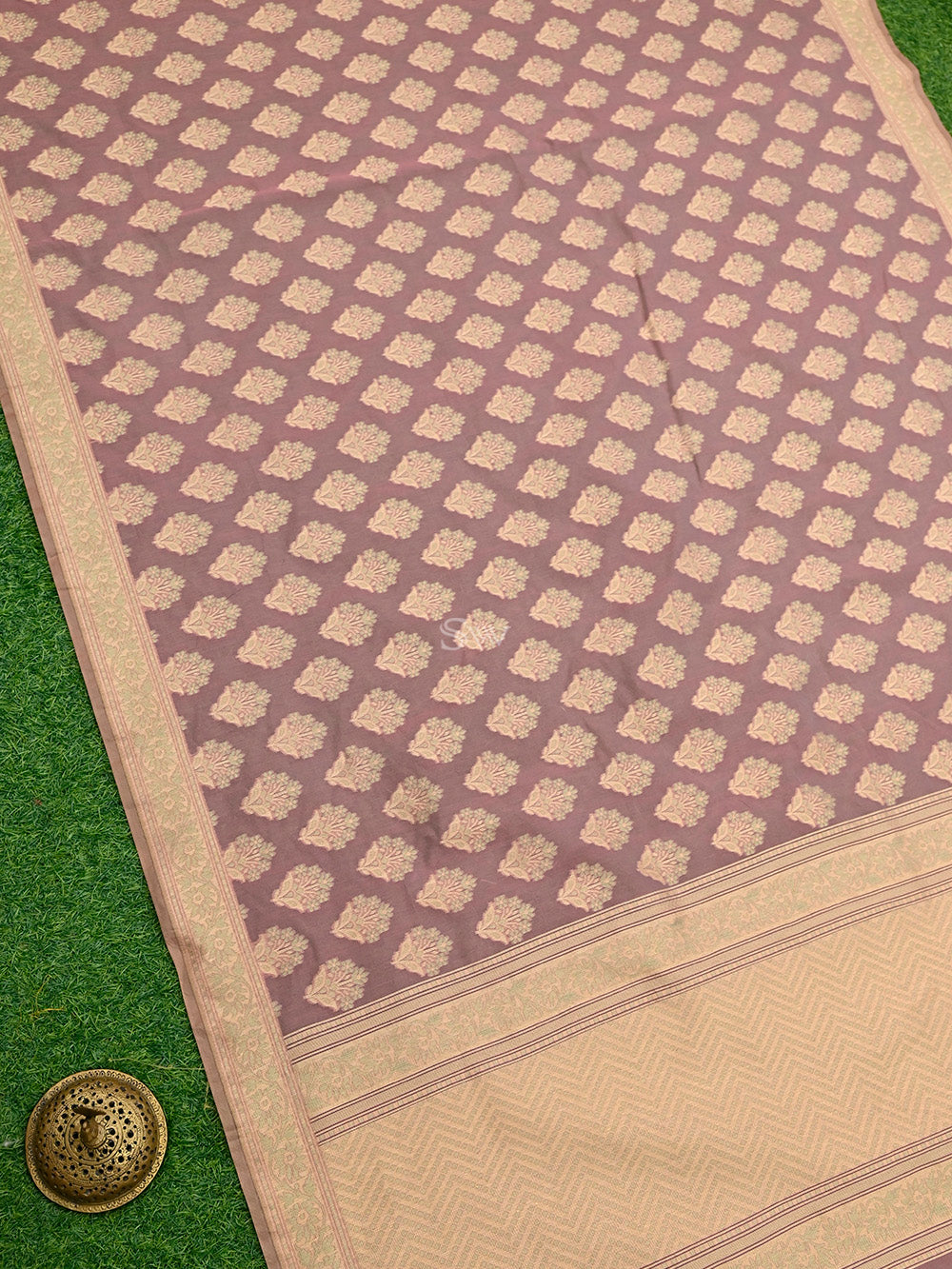 Pastel Pink Boota Cotton Silk Handloom Banarasi Saree - Sacred Weaves